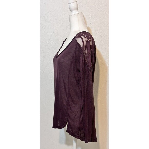 Free People Size SP The Gatsby Purple Embroidered Tunic Top Boho Minimalist - Picture 7 of 13